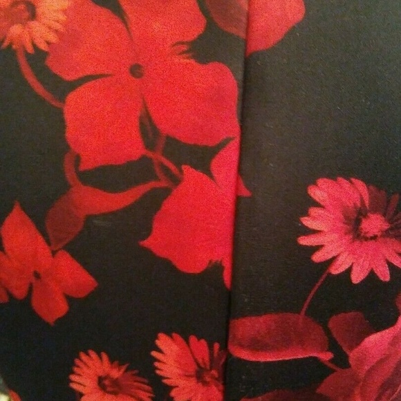 Connected Apparel Black and Red Floral Dress - Picture 5 of 7